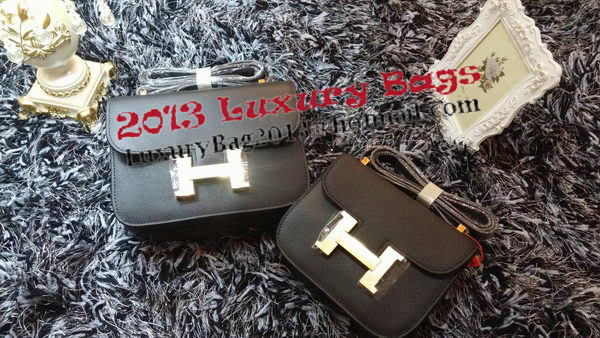 Hermes Constance Bag Litchi Leather H9998 Black