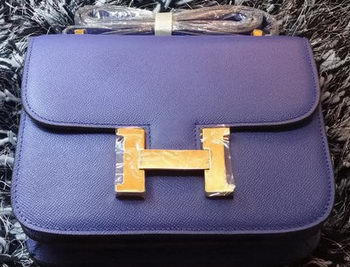 Hermes Constance Bag Litchi Leather H9998 Royal