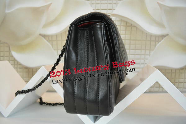Boy Chanel Flap Bag Sheepskin Chevron Quilting A64306 Black