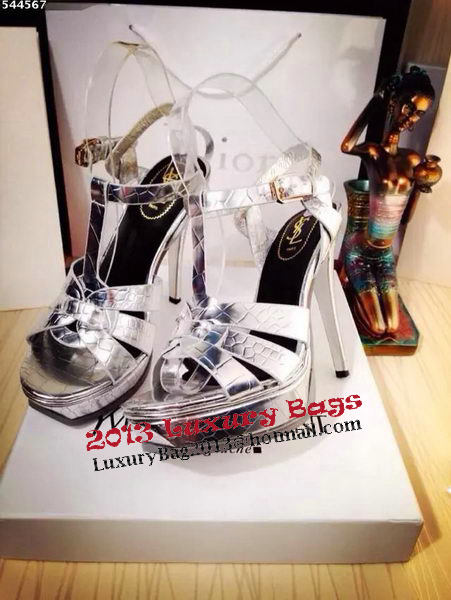 Yves Saint Laurent 130mm Pump Sandals YSL249LWR Silver