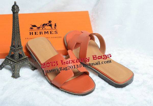 Hermes Slipper Leather HO0418 Orange