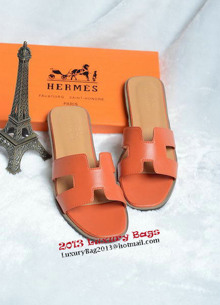 Hermes Slipper Leather HO0418 Orange