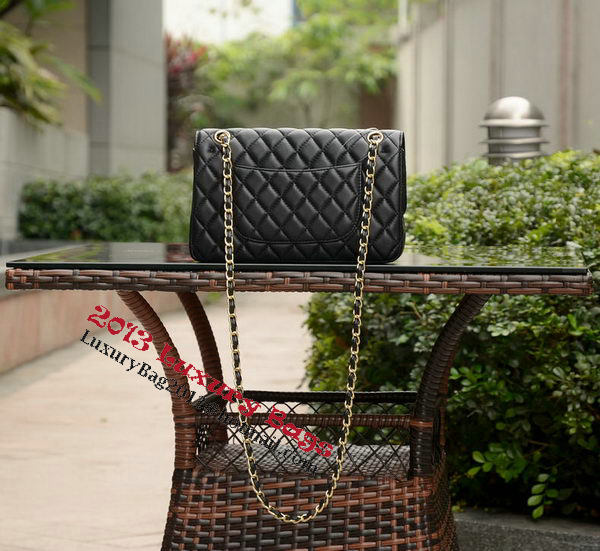 Chanel 2.55 Series Flap Bag Black Sheepskin Leather A1112 Gold