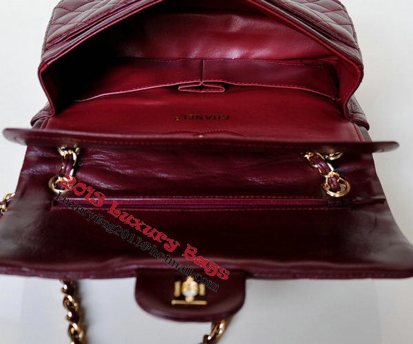 Chanel 2.55 Series Flap Bag Burgundy Patent Leather A1112 Gold