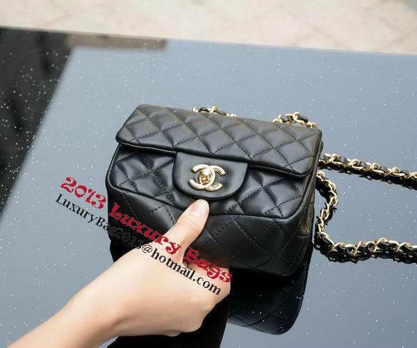 Chanel Classic MINI Flap Bag Sheepskin Leather A1115 Black