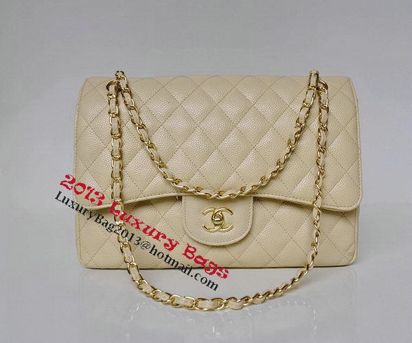 Chanel Jumbo Quilted Classic Flap Bag Apricot Cannage Patterns A58600 Gold