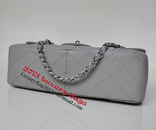 Chanel Jumbo Quilted Classic Flap Bag Grey Cannage Patterns A58600 Silver