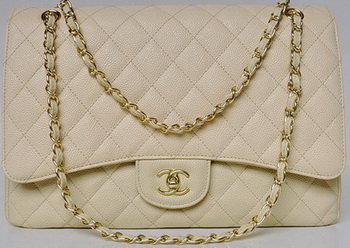 Chanel Maxi Quilted Classic Flap Bag Apricot Cannage Patterns A58601 Gold