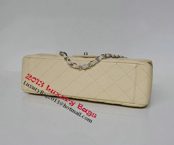 Chanel Maxi Quilted Classic Flap Bag Apricot Cannage Patterns A58601 Silver
