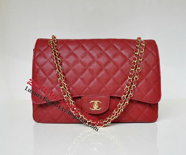 Chanel Maxi Quilted Classic Flap Bag Burgundy Cannage Patterns A58601 Gold