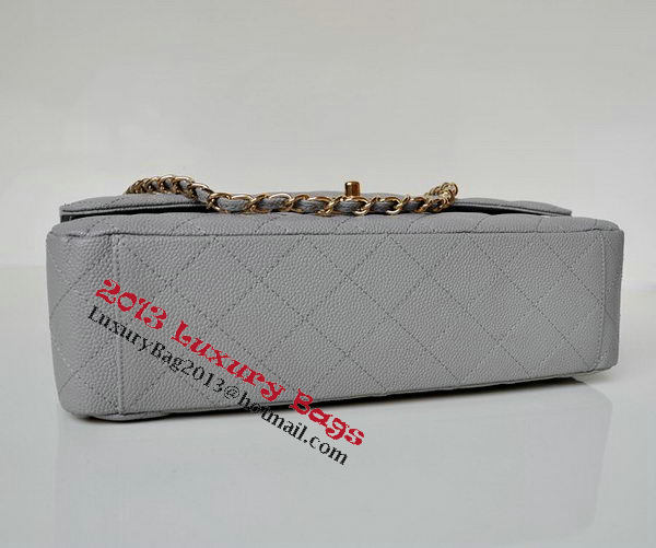 Chanel Maxi Quilted Classic Flap Bag Grey Cannage Patterns A58601 Gold
