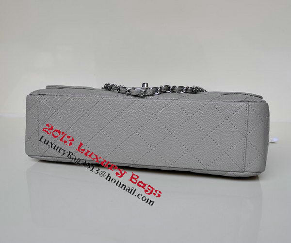 Chanel Maxi Quilted Classic Flap Bag Grey Cannage Patterns A58601 Silver