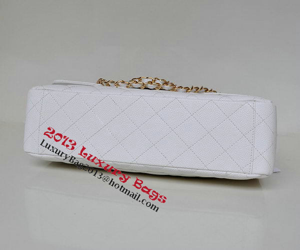 Chanel Maxi Quilted Classic Flap Bag White Cannage Patterns A58601 Gold