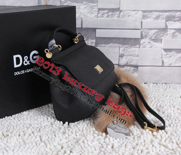 Dolce & Gabbana SICILY Litchi Leather Tote Bags BB4136