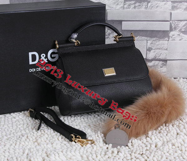 Dolce & Gabbana SICILY Litchi Leather Tote Bags BB4136