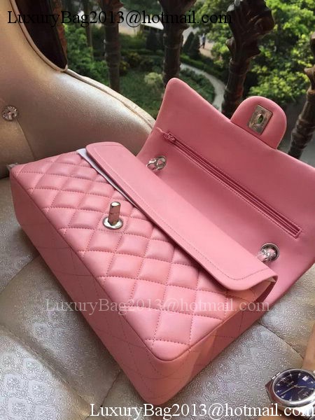 Chanel 2.55 Series Flap Bag Pink Original Leather A01112 Silver