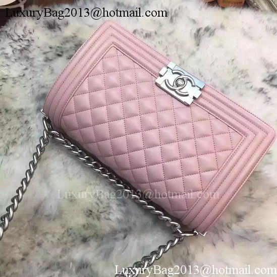 Boy Chanel Flap Shoulder Bag Original Sheepskin A64375 Pink