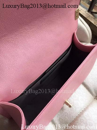 Boy Chanel Flap Shoulder Bag Pink Cannage Pattern A67086 Gold