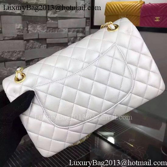Chanel 2.55 Series Flap Bag OffWhite Sheepskin Leather A06375 Gold
