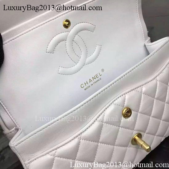 Chanel 2.55 Series Flap Bag OffWhite Sheepskin Leather A06375 Gold