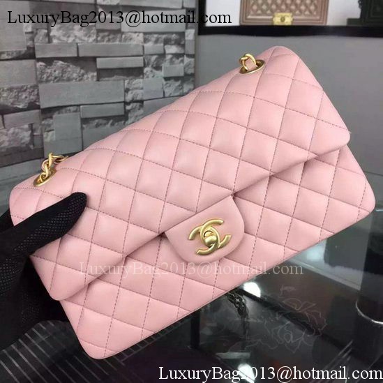 Chanel 2.55 Series Flap Bag Pink Sheepskin Leather A06375 Gold