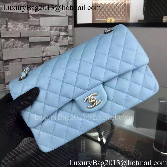 Chanel 2.55 Series Flap Bag SkyBlue Sheepskin Leather A06375 Silver