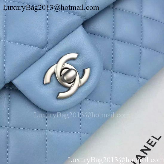 Chanel 2.55 Series Flap Bag SkyBlue Sheepskin Leather A06375 Silver