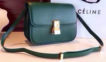 Celine Classic Box Flap Bag Calfskin Leather C2263 Green