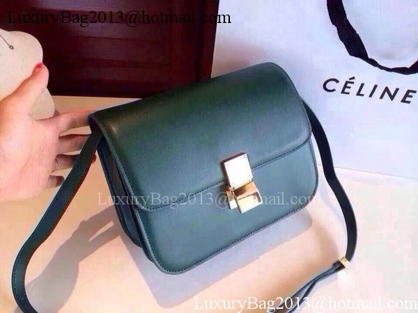 Celine Classic Box Flap Bag Calfskin Leather C2263 Green