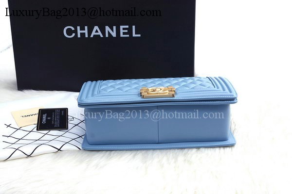 Boy Chanel Flap Shoulder Bag SkyBlue Sheepskin Leather A67086 Gold