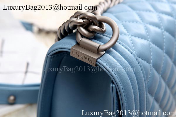 Boy Chanel Flap Shoulder Bag SkyBlue Sheepskin Leather A67086 Silver