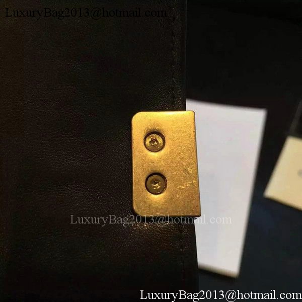 Chanel Boy Flap Shoulder Bag Black Python Leather A66094 Gold