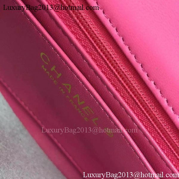 Chanel mini Classic Flap Bag Rose Original Sheepskin Chevron Leather CHA5500 Gold