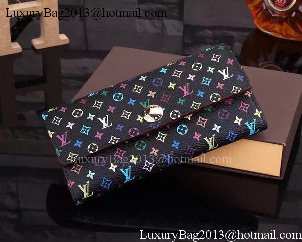 Louis Vuitton Monogram Multicolore Sarah Wallet M93745 Black