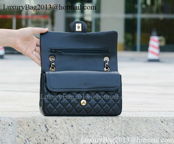 Chanel 2.55 Series Flap Bag Black Sheepskin Leather A1112 Gold