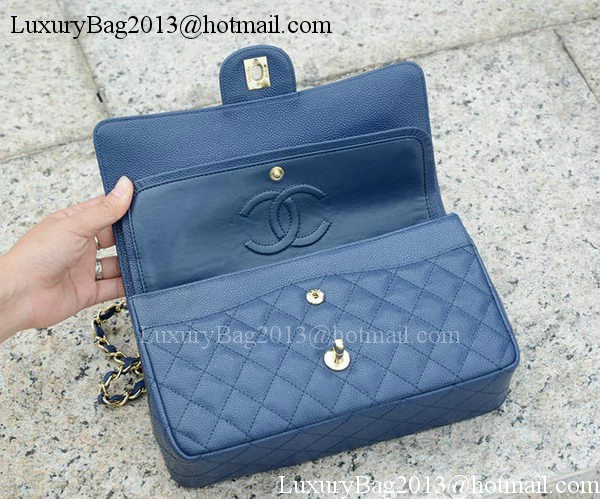 Chanel 2.55 Series Flap Bag Blue Original Cannage Pattern A1112 Gold