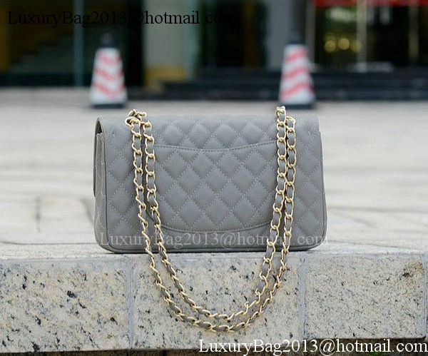 Chanel 2.55 Series Flap Bag Grey Cannage Pattern A1112 Gold
