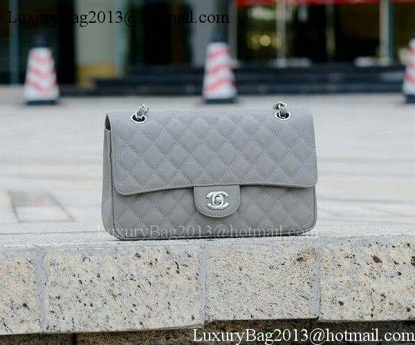 Chanel 2.55 Series Flap Bag Grey Cannage Pattern A1112 Silver