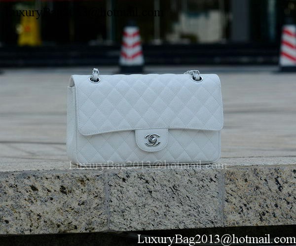 Chanel 2.55 Series Flap Bag White Cannage Pattern A1112 Silver
