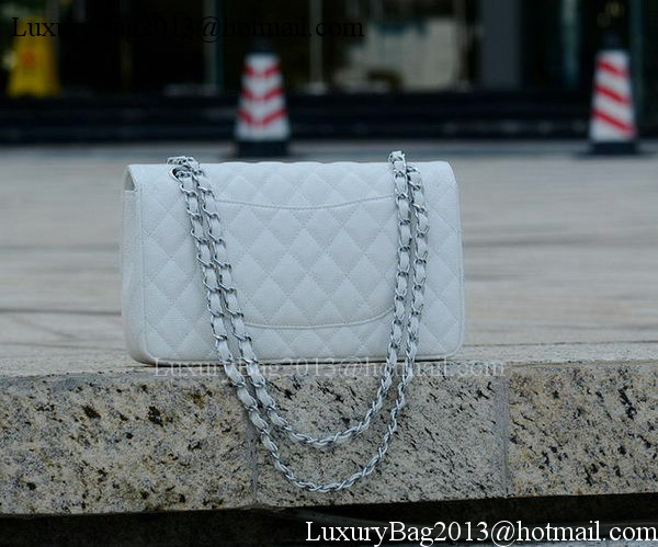 Chanel 2.55 Series Flap Bag White Cannage Pattern A1112 Silver