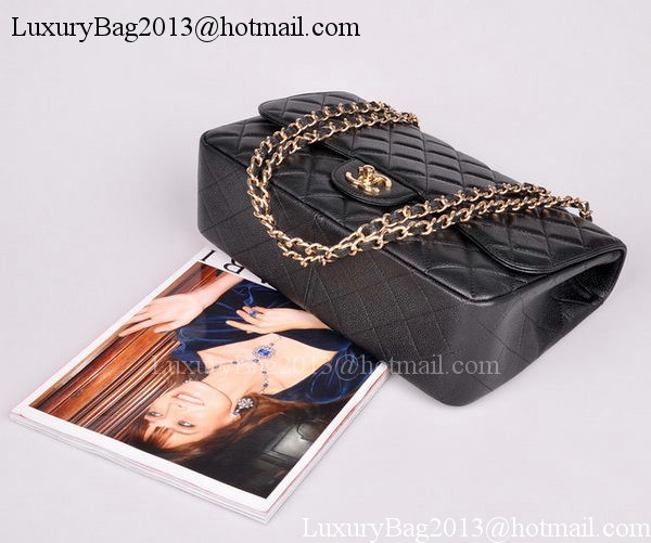 Chanel Jumbo Flap Bag Black Cannage Pattern A28600 Gold
