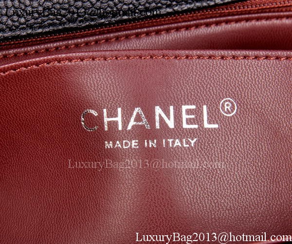 Chanel Jumbo Flap Bag Black Cannage Pattern A28600 Silver