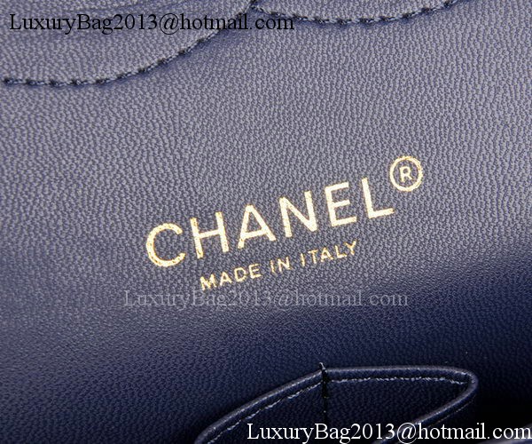 Chanel Maxi Quilted Classic Flap Bag Blue Cannage Pattern A58601 Gold