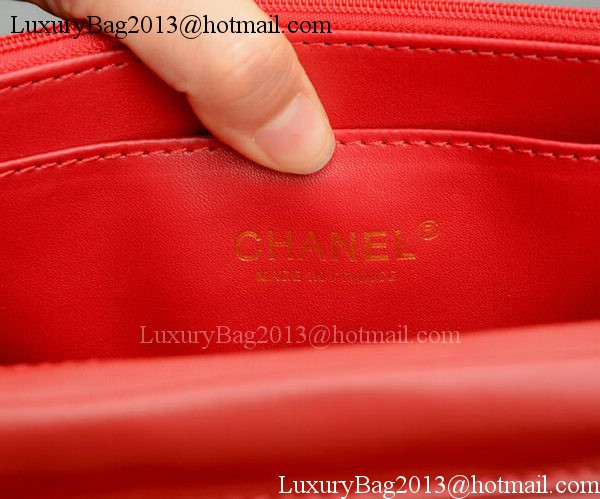 Chanel mini Flap Bags Red Sheepskin Leather A33814 Gold