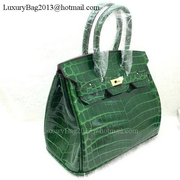 Hermes Birkin 25CM Tote Bag Croco Leather H25TCO Green
