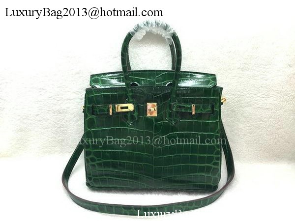 Hermes Birkin 25CM Tote Bag Croco Leather H25TCO Green