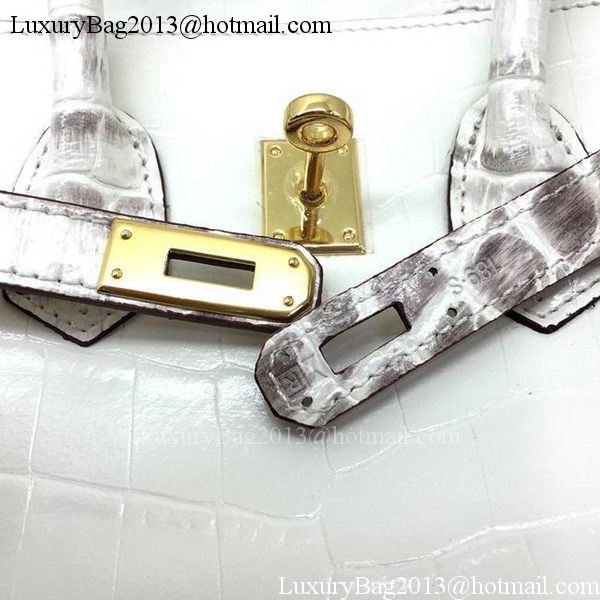 Hermes Birkin 25CM Tote Bag Croco Leather H25TCO OffWhite