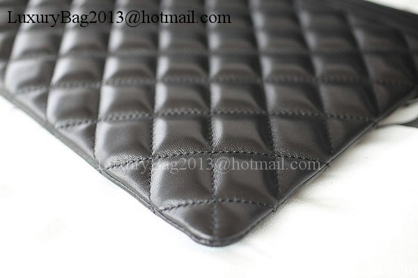 Boy Chanel Chevron Black Lambskin Leather Clutch A69253