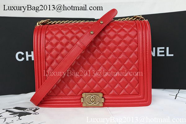 Boy Chanel Flap Shoulder Bag Original Cannage Pattern A67087 Red