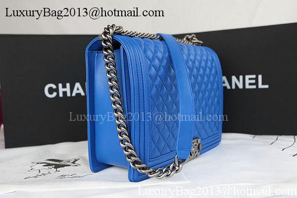 Boy Chanel Flap Shoulder Bag Original Sheepskin Leather A67087 Blue